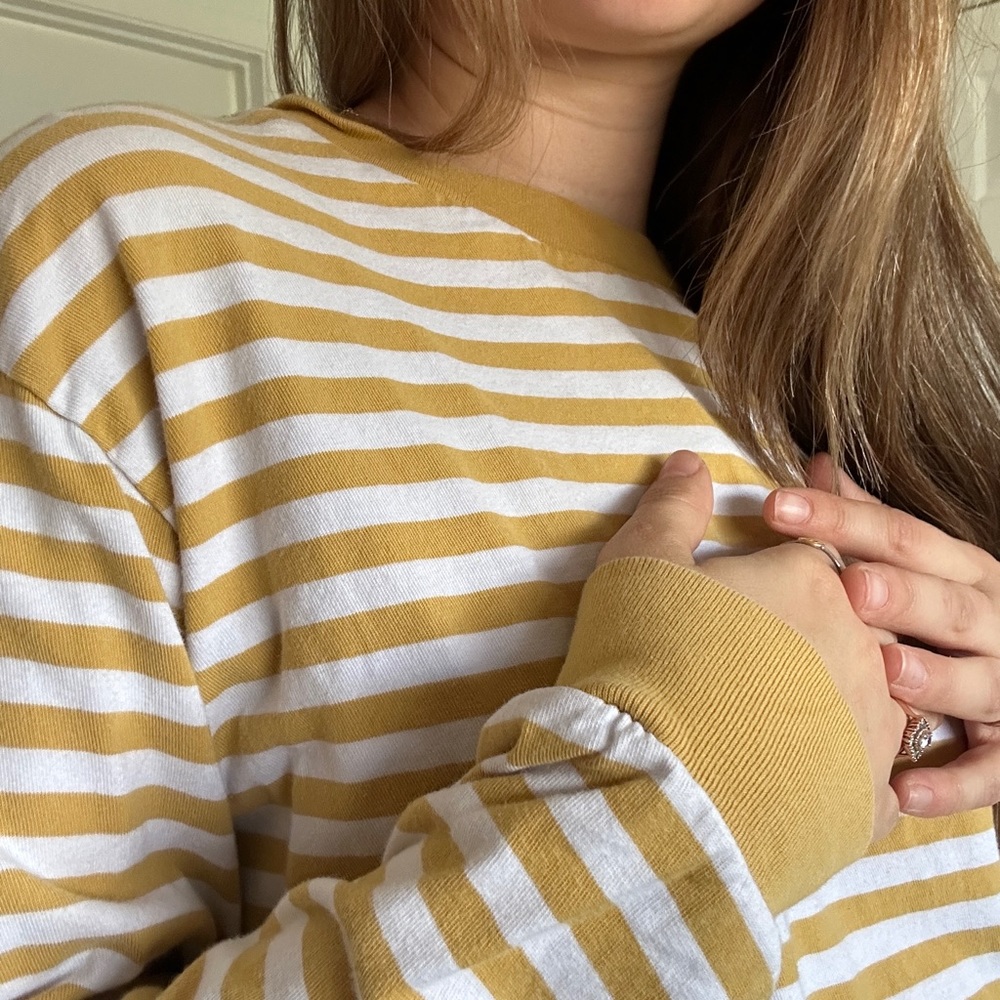Brandy Melville yellow striped long sleeve